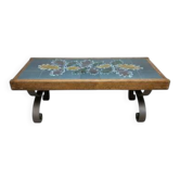Table basse vintage à plateau en carreaux, années 1970, Europe