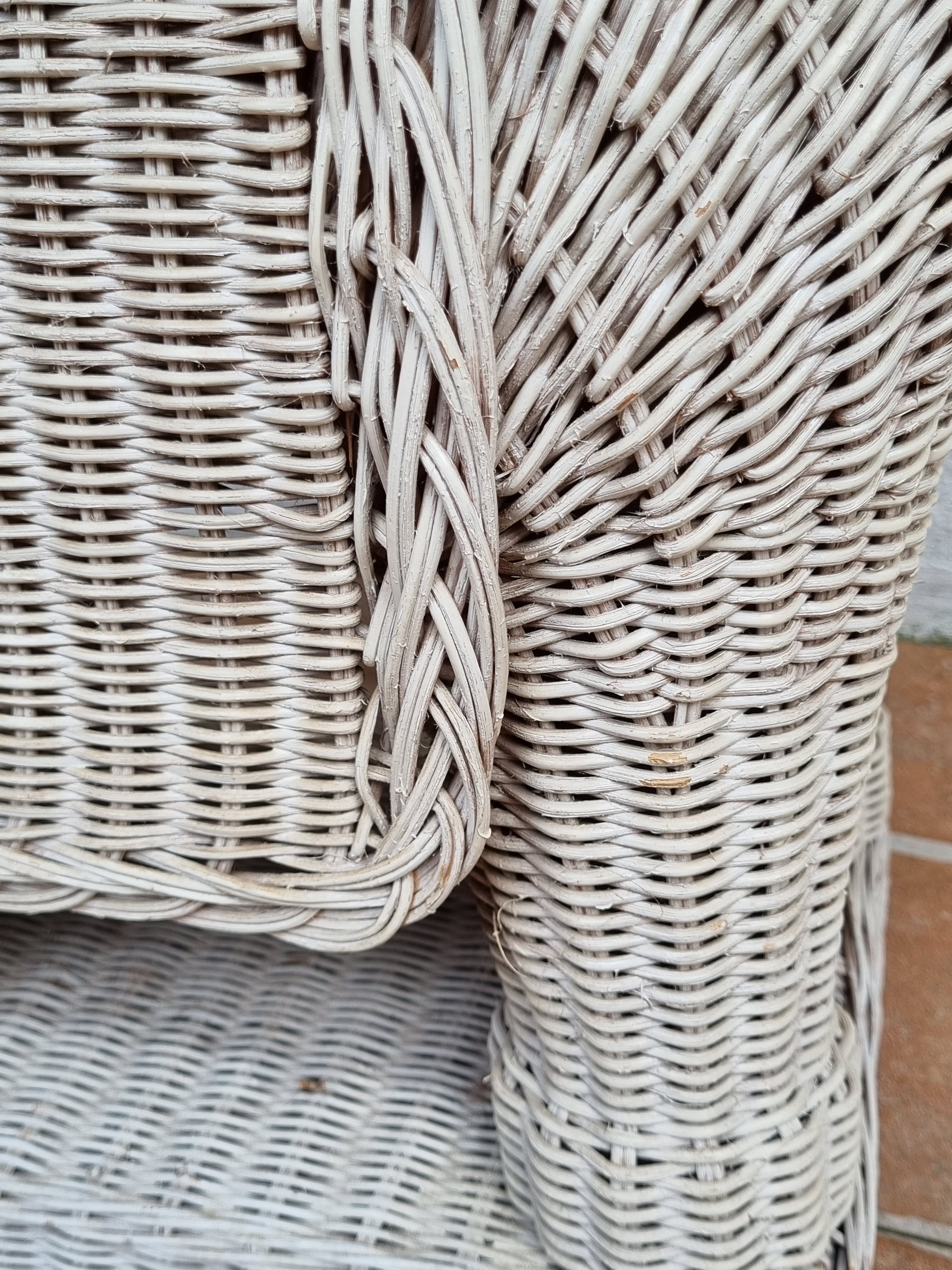 Side table, vintage rattan elephant, 70s