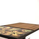 Vintage coffee table 1970 - Ceramic, oak and metal
