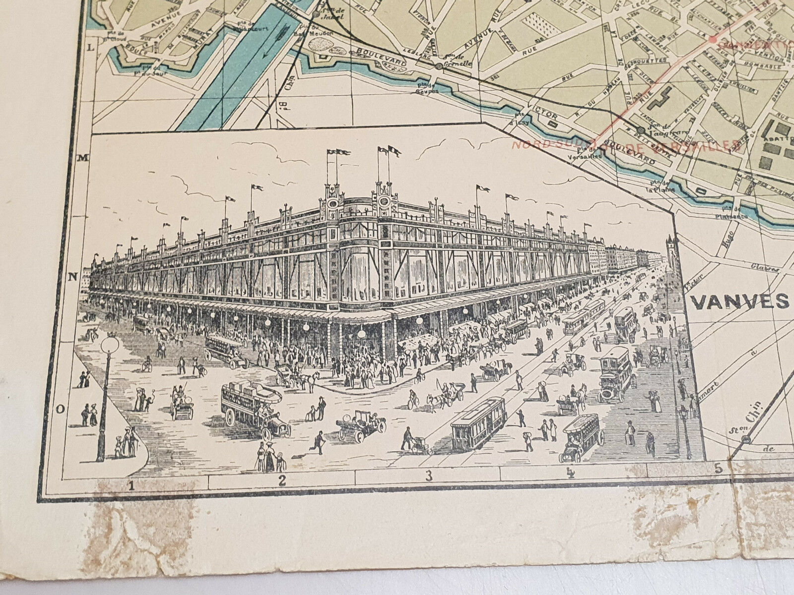 Old map of the city of Paris, 1911