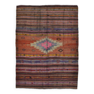 Tapis oriental vintage fait main 6x8, 176x242 cm
