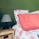 Pair of turned wooden bedside lamps