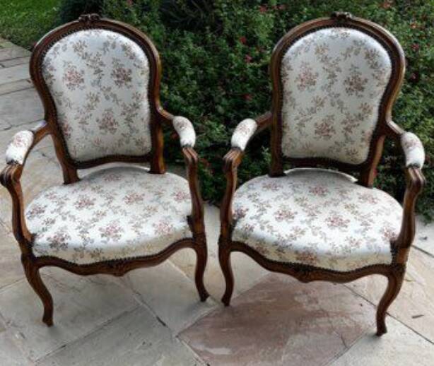 Pair of period Louis XV convertible armchairs