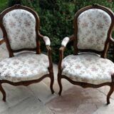Pair of period Louis XV convertible armchairs