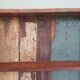 Wall shelf 3 shelves + 4 hooks cast iron in polychrome wood