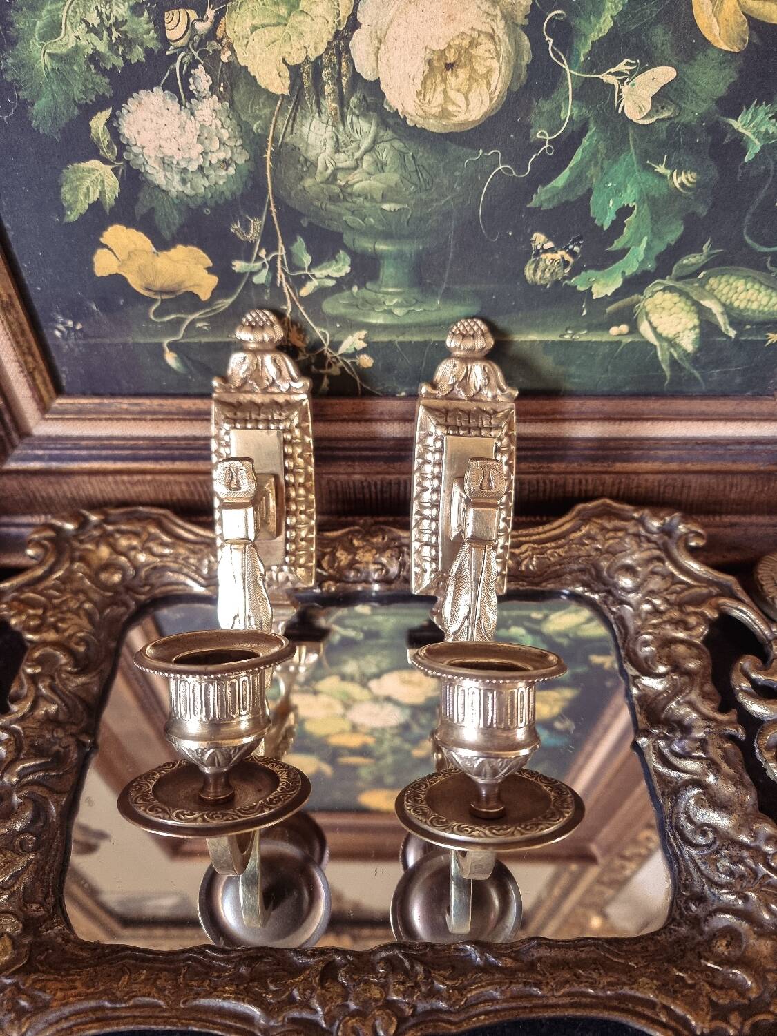 Pair of wall candle holders