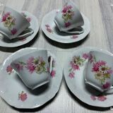 4 Sologne Porcelain Cups and Saucers