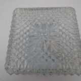 Ceiling lamp or wall lamp, square shaped in carved glass brand