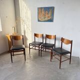 Set of 4 Italian chairs by Gianfranco Frattini.