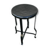 Tabouret bas en métal riveté vintage 1930