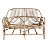Antique rattan bench