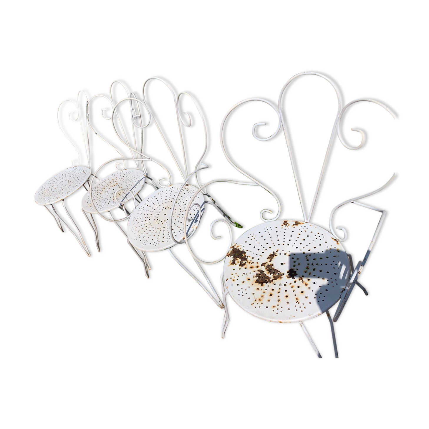 2 chaise  & 2 fauteuils de jardin en fer