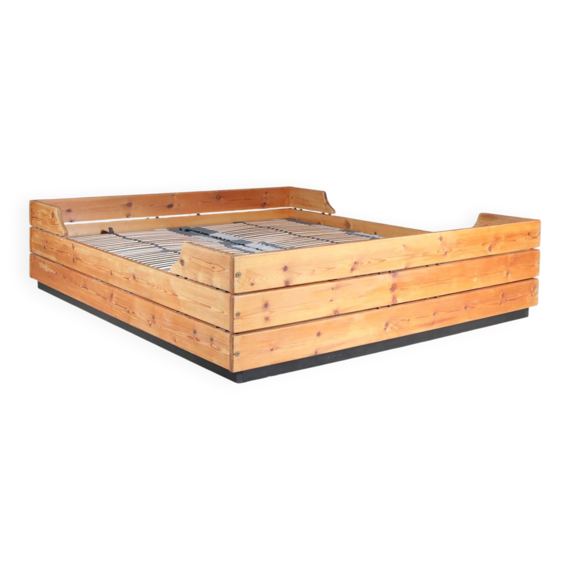 1970s pine wooden bed from Finland