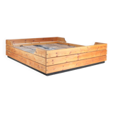 1970s pine wooden bed from Finland