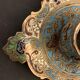 Bronze candlestick and napoleon III partitioned enamels