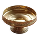 Fruit bowl, basket on foot, compote dish in embossed brass.
