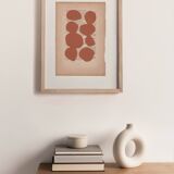Painting on book page - B138 col. terracotta signed Eawy