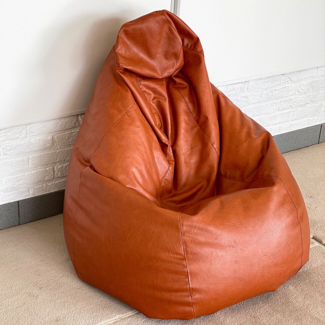 Bean bag - faux cognac leather