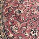Old pink/cream vintage virgin wool round carpet - 160 cm diameter - Louis de Poortere