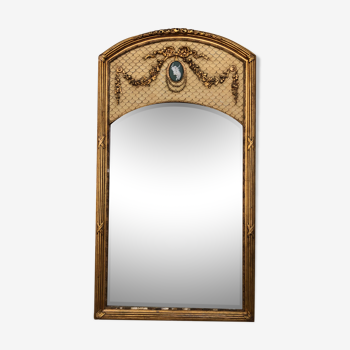 Old bevelled mirror 128 x 69cm