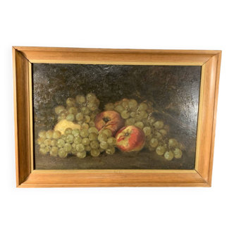 Painting 'Still Life with Fruits' Oil on panel signed, 1900s