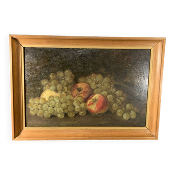 Painting 'Still Life with Fruits' Oil on panel signed, 1900s