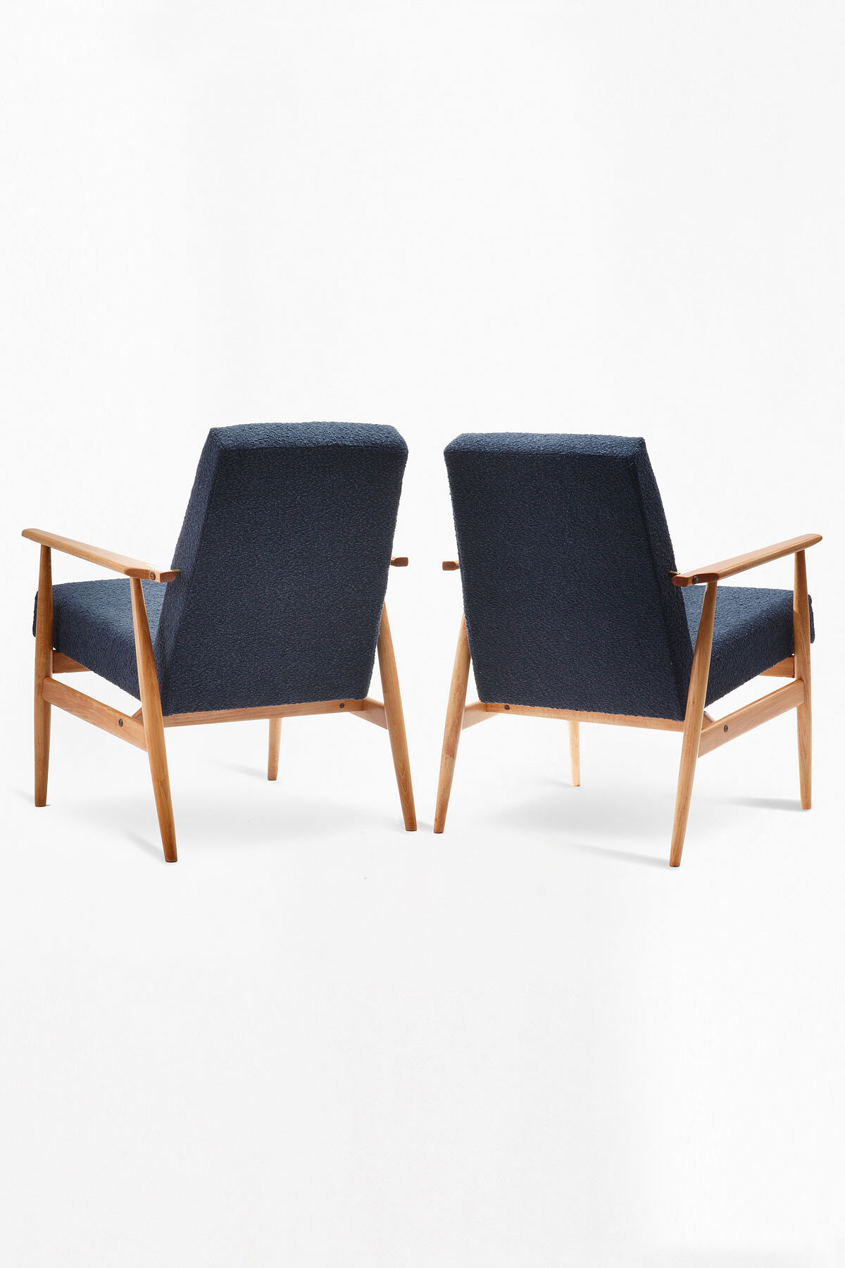 Pair of FOX armchairs with footrest