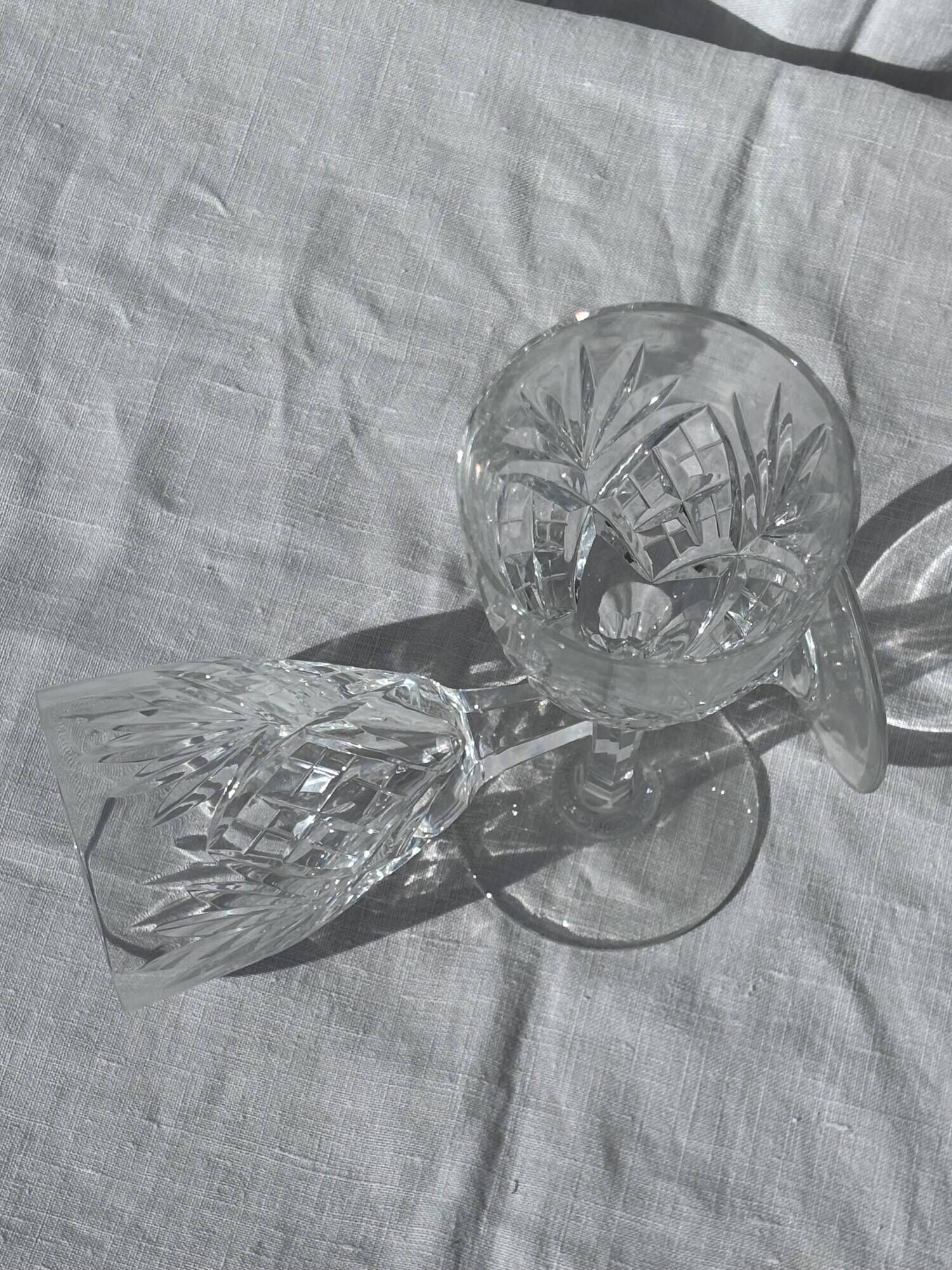 Set of 11 Chantilly white wine glasses by Saint-Louis.