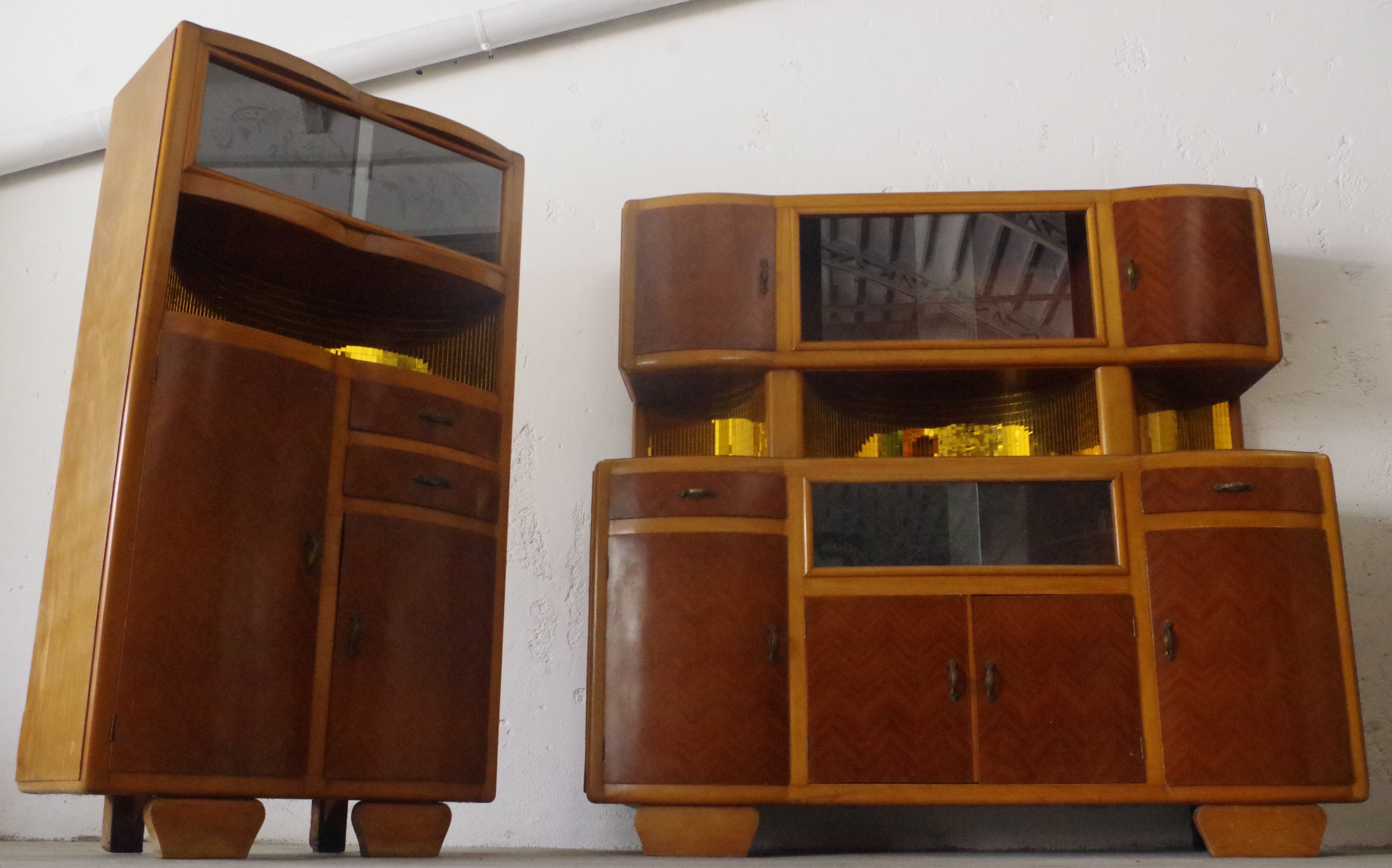 China buffets en Beech, 1950s, Set of 2