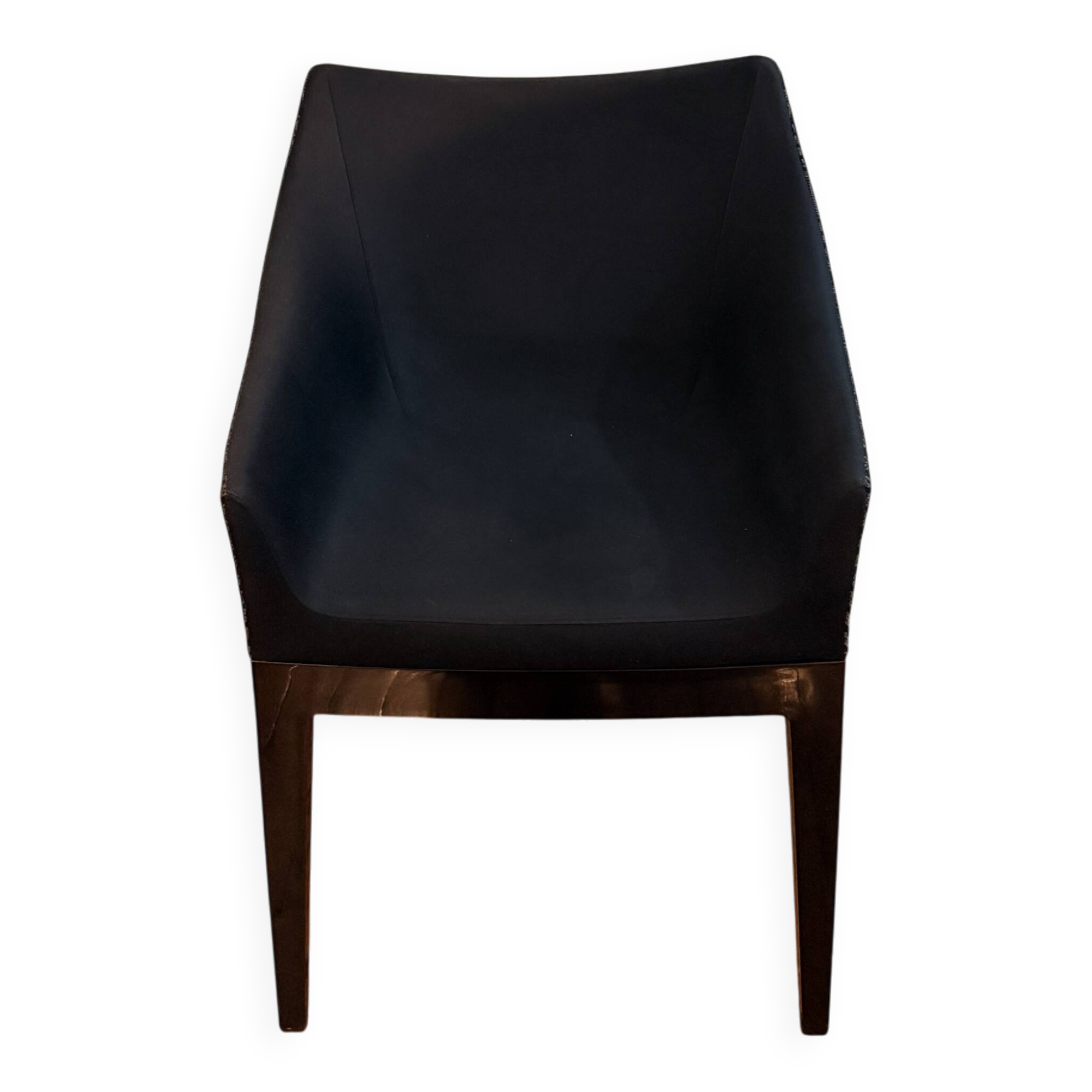 Upholstered armchair Madame black beige fabric Kartell