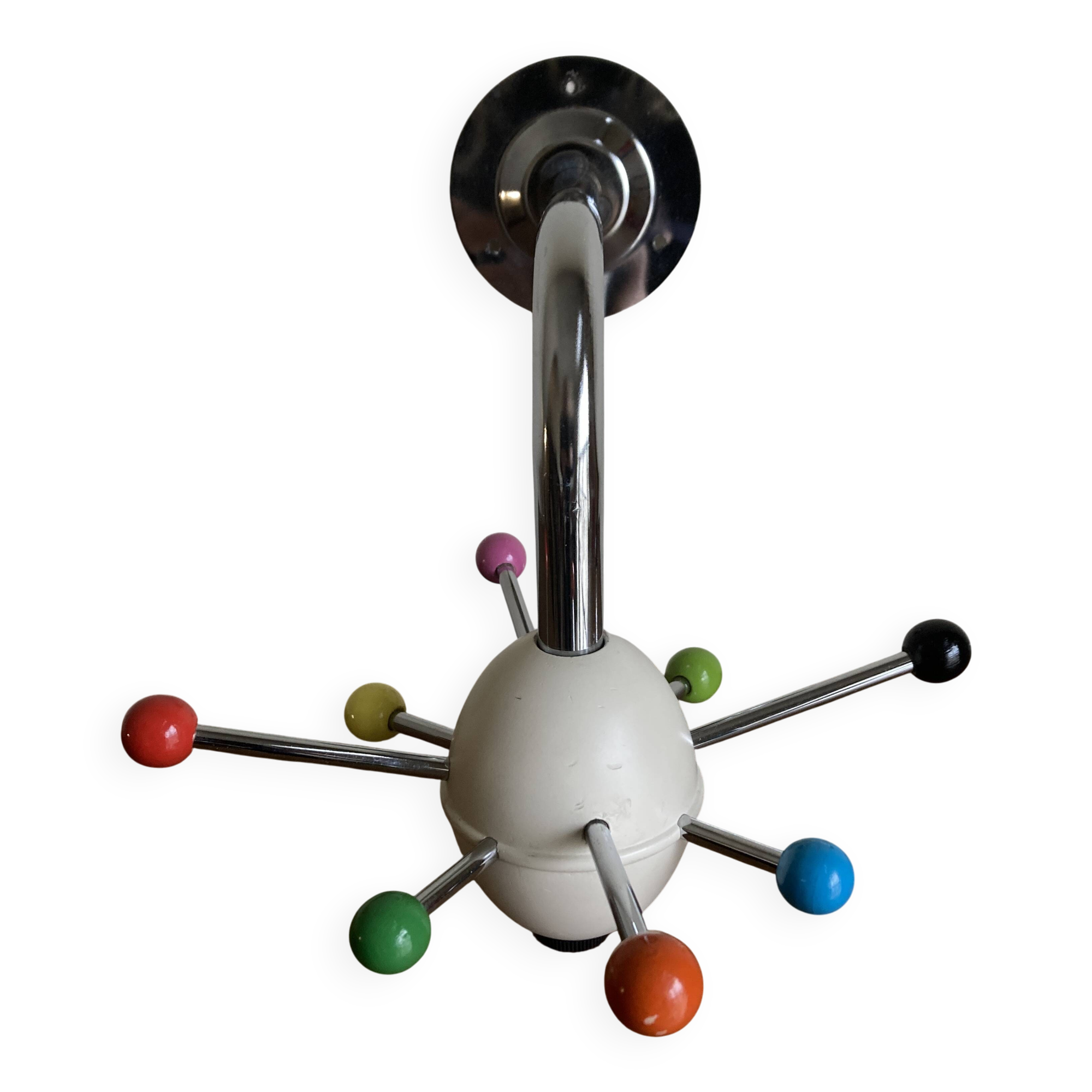Sputnik coat rack, 1980s, Memphis colors