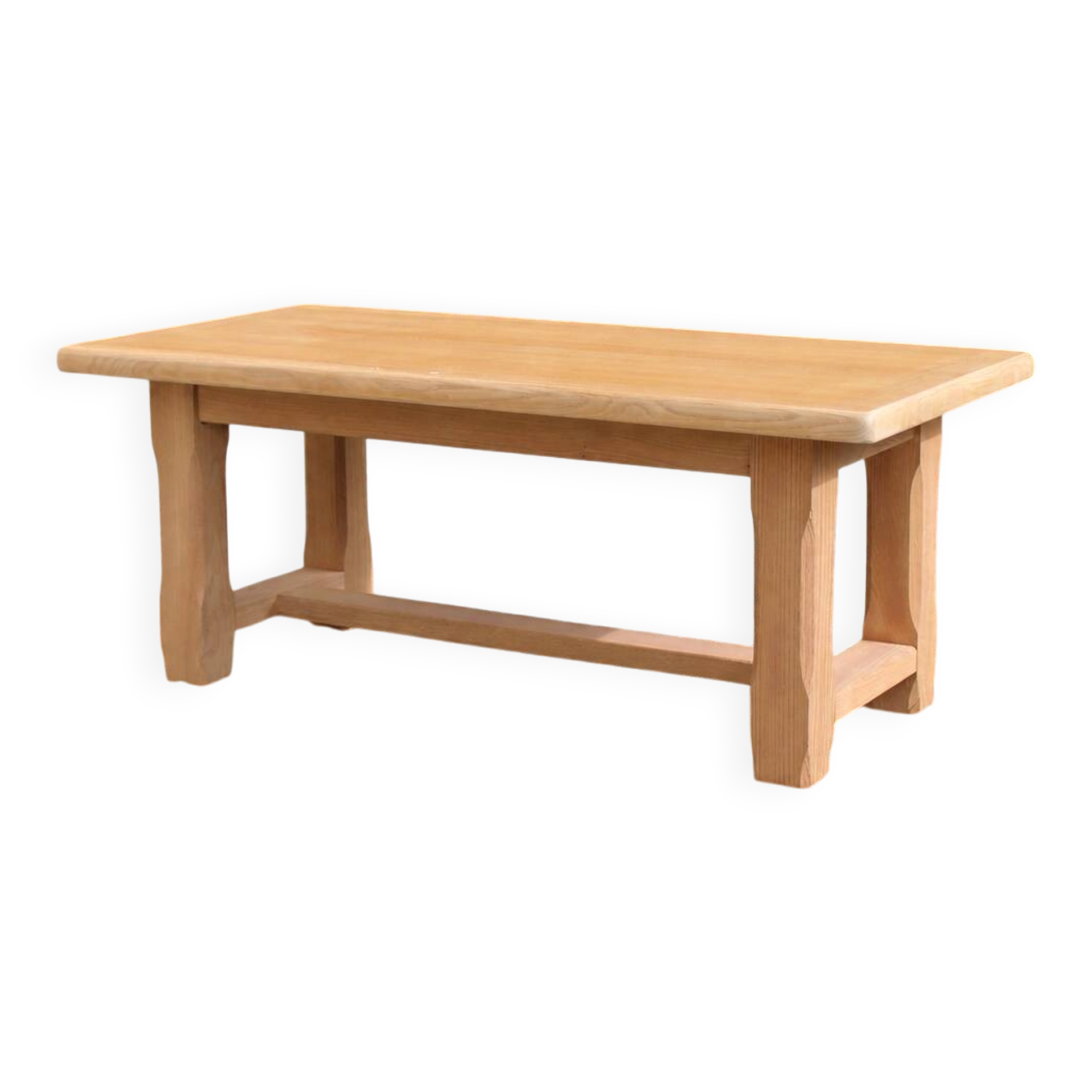 Table basse vintage en chêne style table de ferme – bois naturel – 103 cm