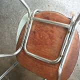 2  chaises en formica vert d'eau, 1970