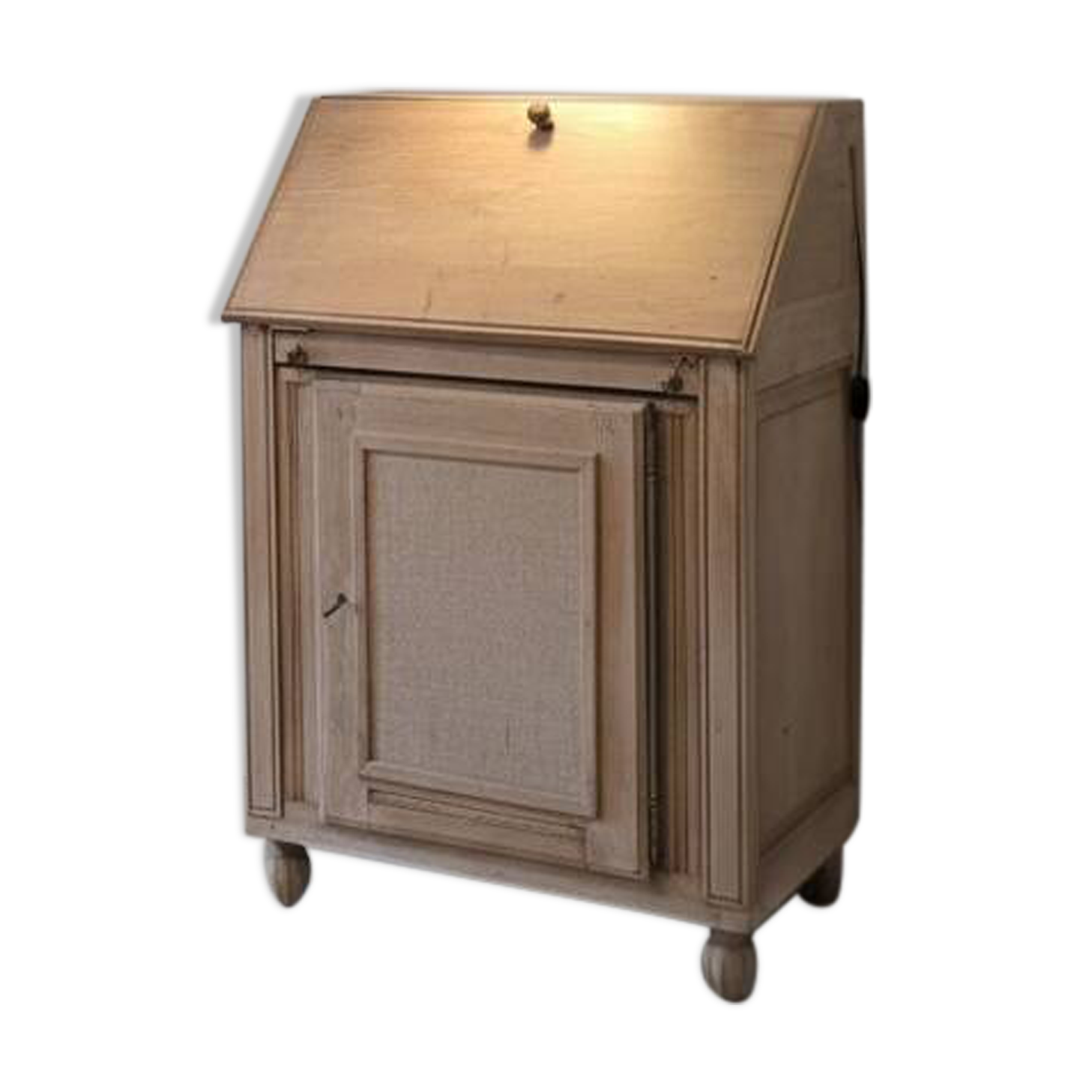 Vintage raw oak secretary