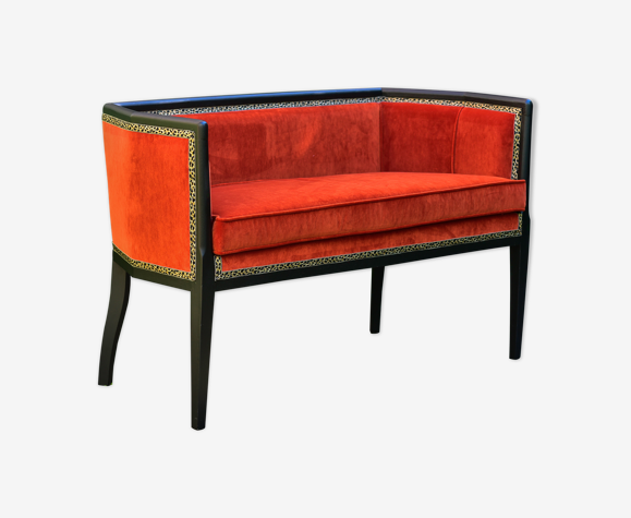 Canapé orange art-déco