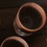 A set of 2 vintage marbled stoneware mazagrans