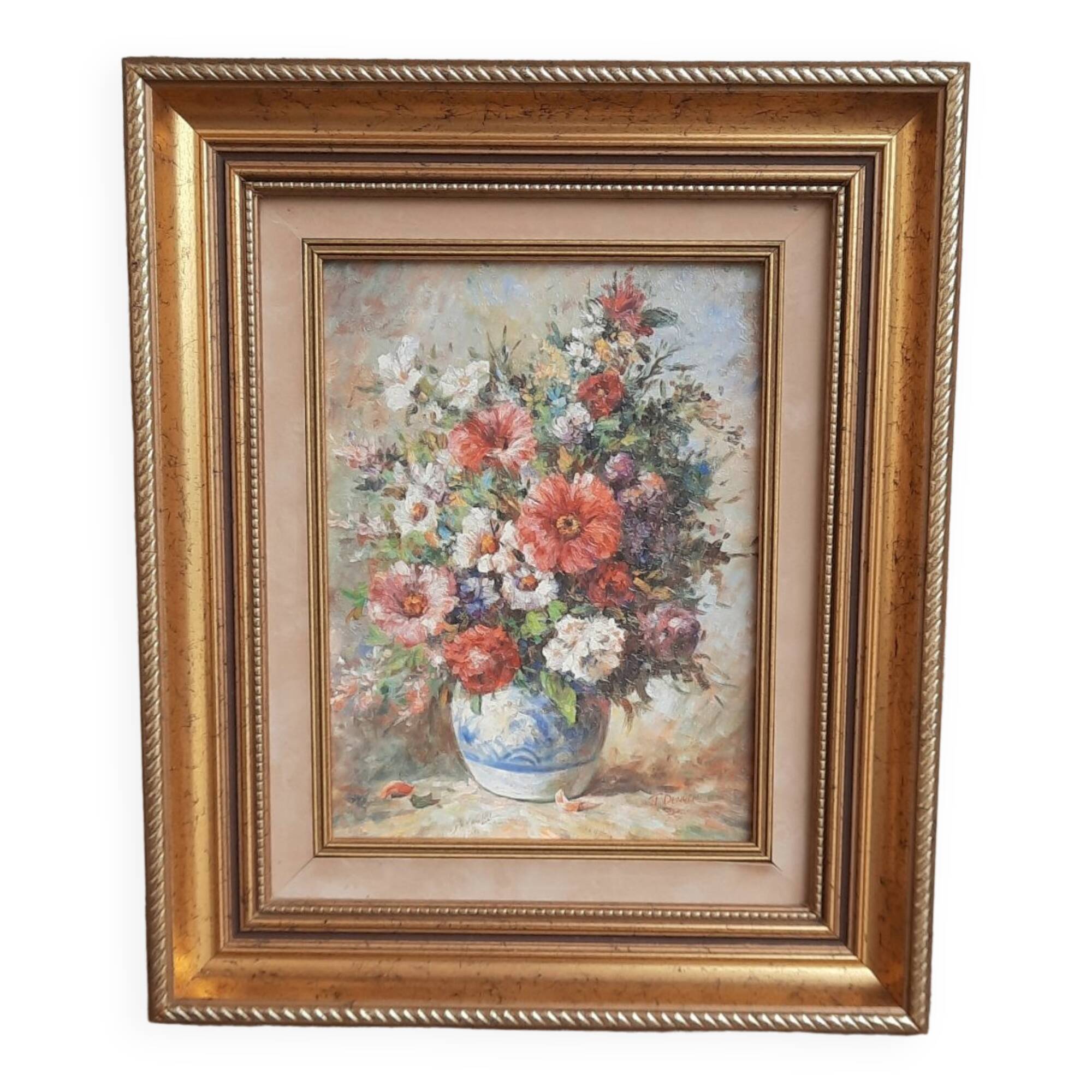 Tableau peinture bouquet de fleurs