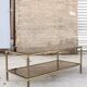 Table coffee in brass, bronze and smoked glass, France, 1950