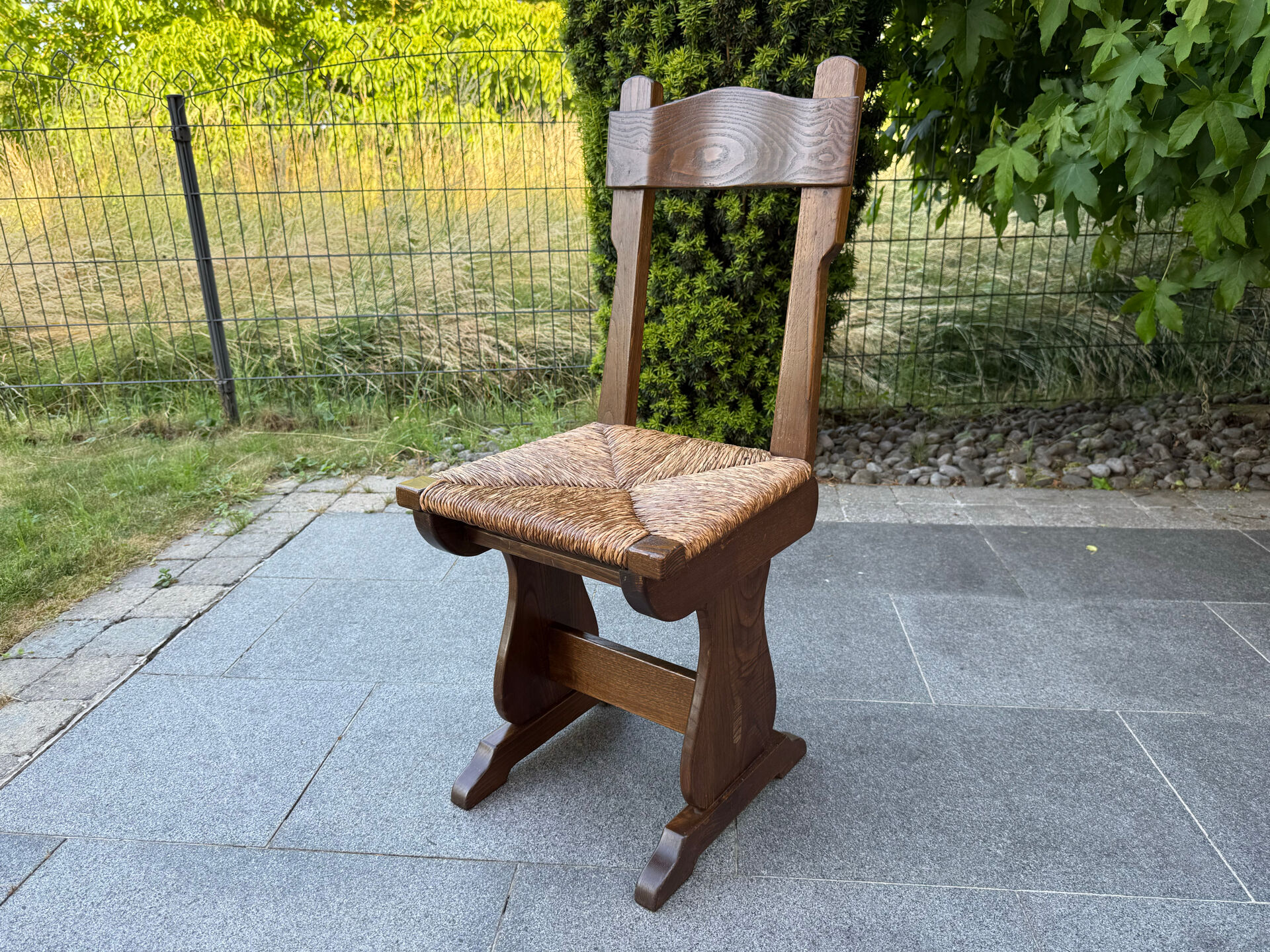 Set of 6 rustic 1970s chairs