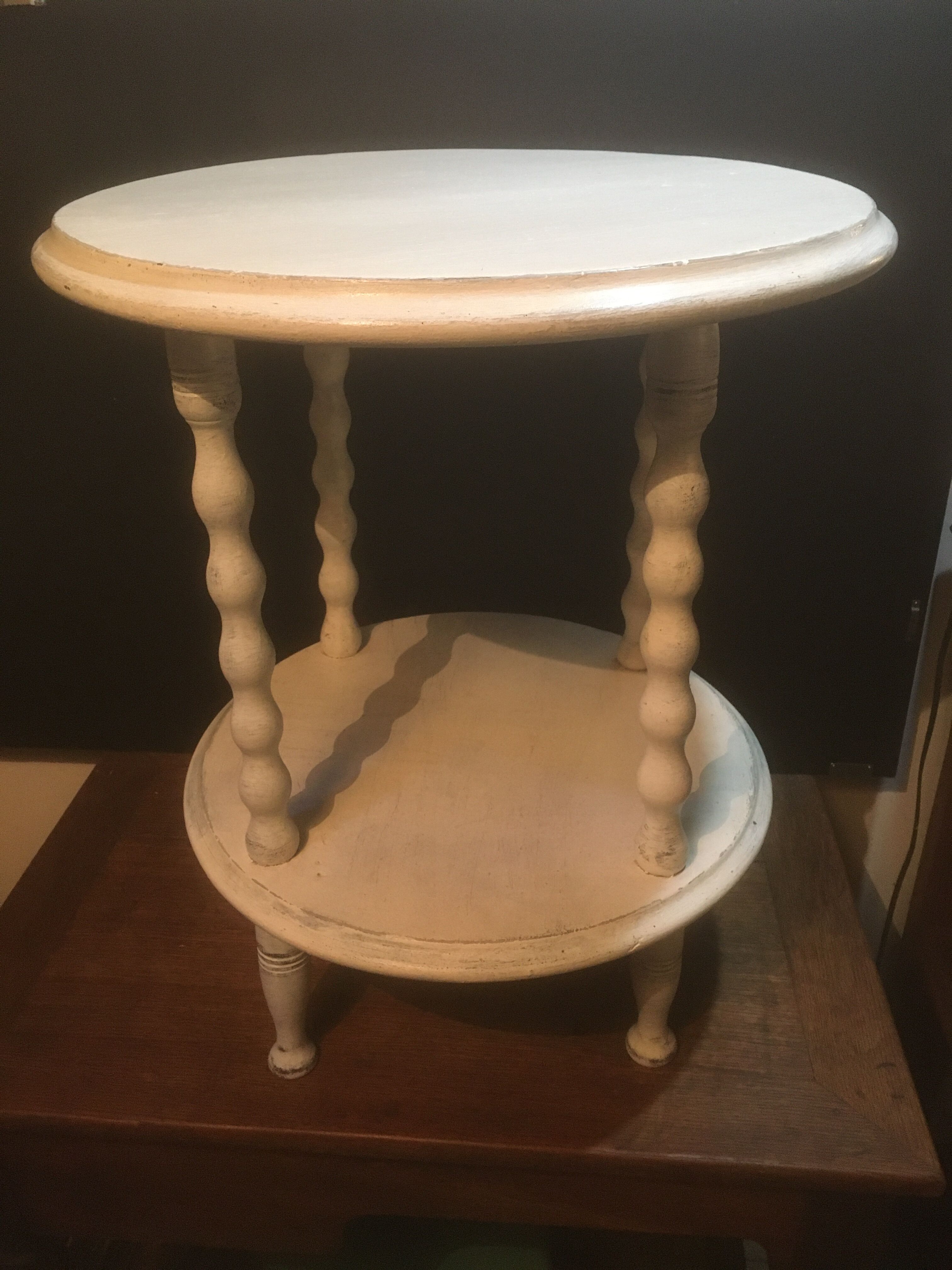 Sofa end or patinated white saddle