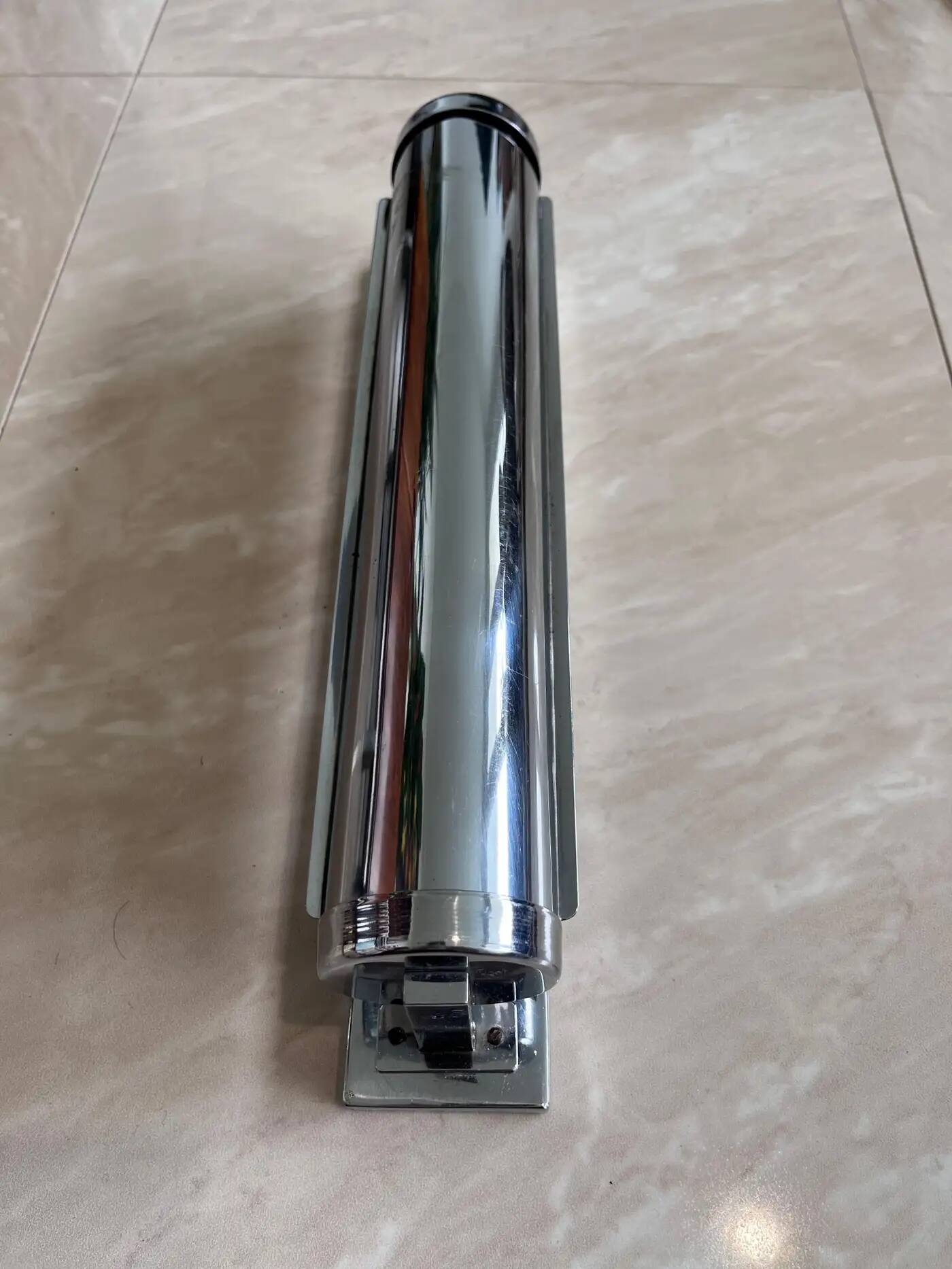 Big chrome Bauhaus / functionalist wall lamp with lampshade - 1930s