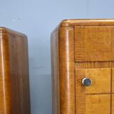 1940s pair of Art Deco bedside tables, Czechoslovakia