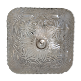 Plafonnier en verre carré vintage