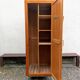 Old boarding school locker in golden oak