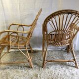 Pair of rattan chairs - 70s