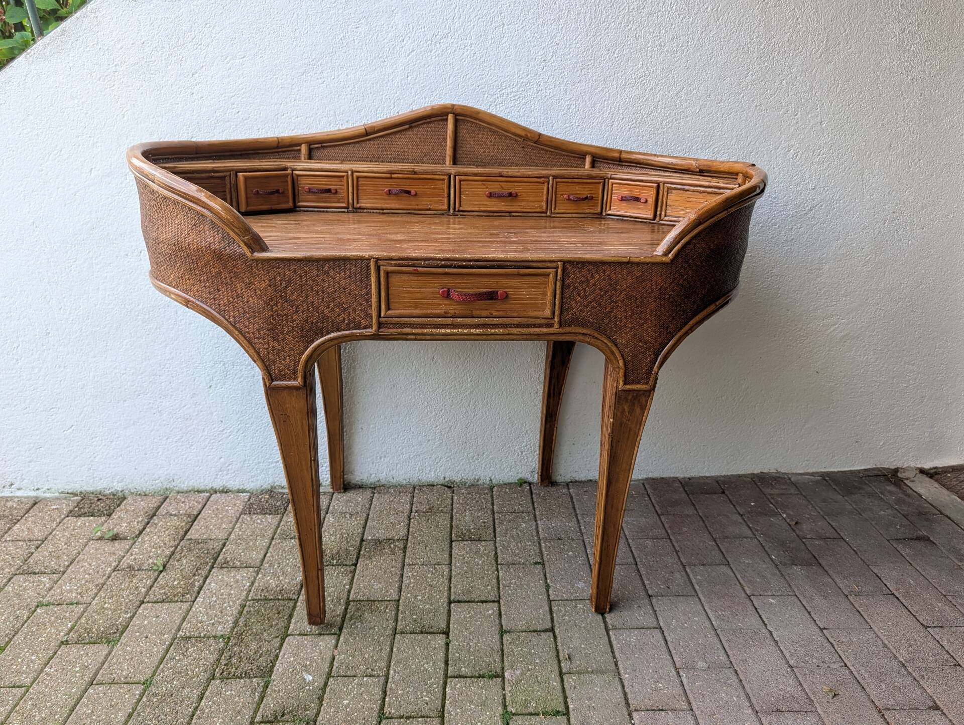 Kalma rattan secretary desk – Ramón Castellano, 1970s