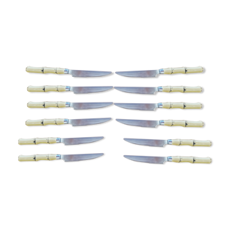 Batch of bamboo handle knives