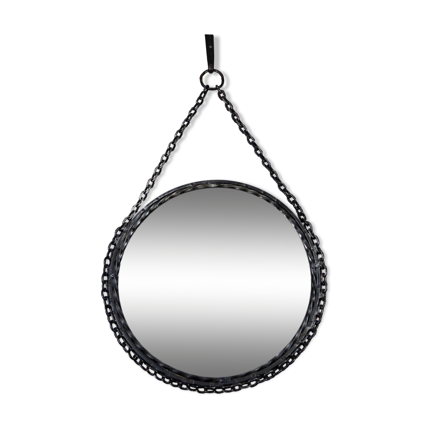 1960's Vintage Wrought Iron Chain Mirror