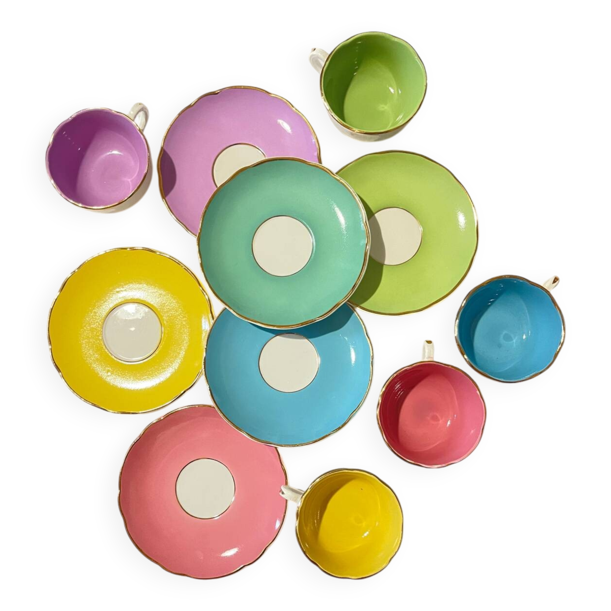 Lot of vintage Digouin – 5 cups and 6 saucers