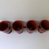 4 vintage stoneware cups (10cm)